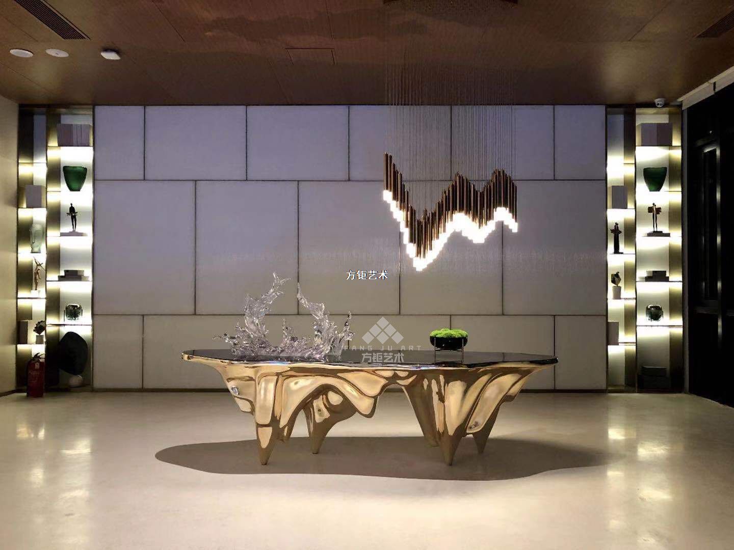 藝術擺件 鍛造山茶幾